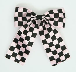 Check L pink wide hair clips piece