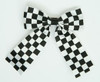 Check black-white wide hair clips piece