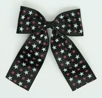 Stars black-white-pink wide hair clips piece