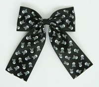 Skull black wide hair clips piece