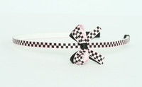 BS check S L pink small bow