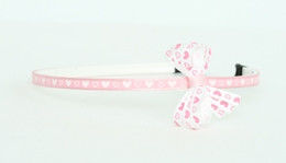 Heart L pink-white small bow