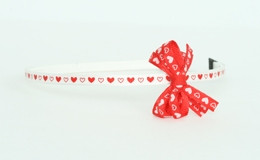 Heart white-red small bow