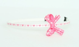 Heart white-D pink small bow