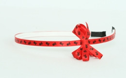 Skulls red small bow