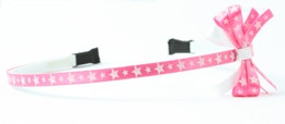 Star D pink-white small bow