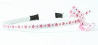 Star white-pink small bow