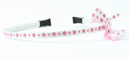 Star white-pink small bow