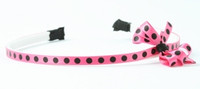 Dot Pink-black small bow