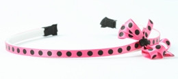 Dot Pink-black small bow