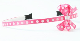 Dot pink-white small bow