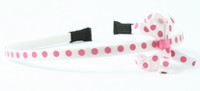 Dot white-pink small bow