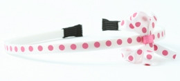 Dot white-pink small bow