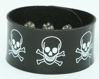 Skull happy black-white big stripes & checker