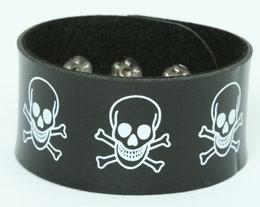 Skull happy black-white big stripes & checker