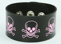 Skull happy black-pink big stripes & checker