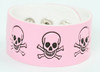 Skull happy pink-black big stripes & checker
