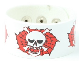 Skull spiderweb white big stripes & checker