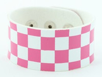 Check L pink-white big stripes & checker