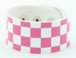 Check L pink-white big stripes & checker