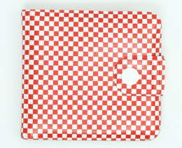 Check red-white wallet PVC wallet