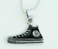 Shoe black mix necklace