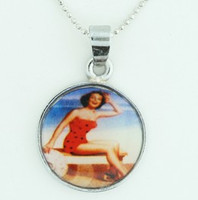 Pin Up blue mix necklace