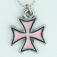 Herocross pink-black mix necklace