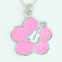 Hibiscus pink mix necklace