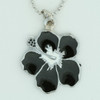 Hibiscus black mix necklace