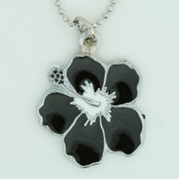 Hibiscus black mix necklace
