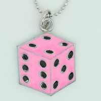 Dice PE pink mix necklace
