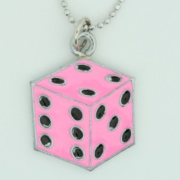 Dice PE pink mix necklace