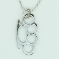 Punch silver mix necklace