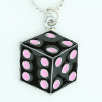 Dice PE black-pink mix necklace
