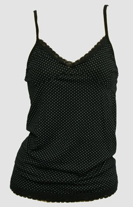 Front - Dot S black-white top lace top