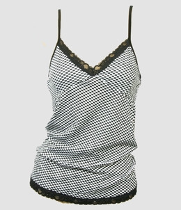 Front - Check black-white top lace top
