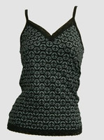 Front - L grafic grey top lace top