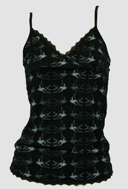 Front - Swallow black-grey top lace top