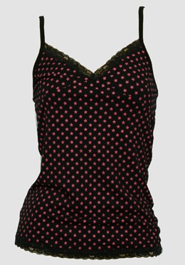 Front - Star basic black-pink top lace top