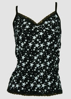 Front - 3 star black-white top lace top