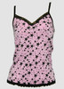 Front - 3 star pink-black top lace top