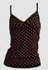 Front - Dot big black-pink top lace top