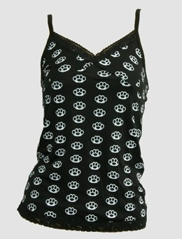 Front - L punch black-white top lace top