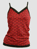 Front - Grafic red top lace top