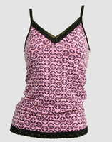 Front - Grafic L pink top lace top