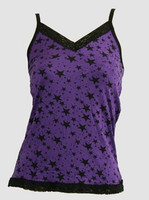 Front - 3 stars purple top lace top