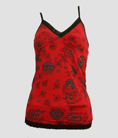 Front - Diva red top lace top