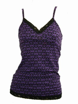 Front - L grafic purple top lace top