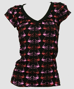 Front - Swallow black-red-pink fashion